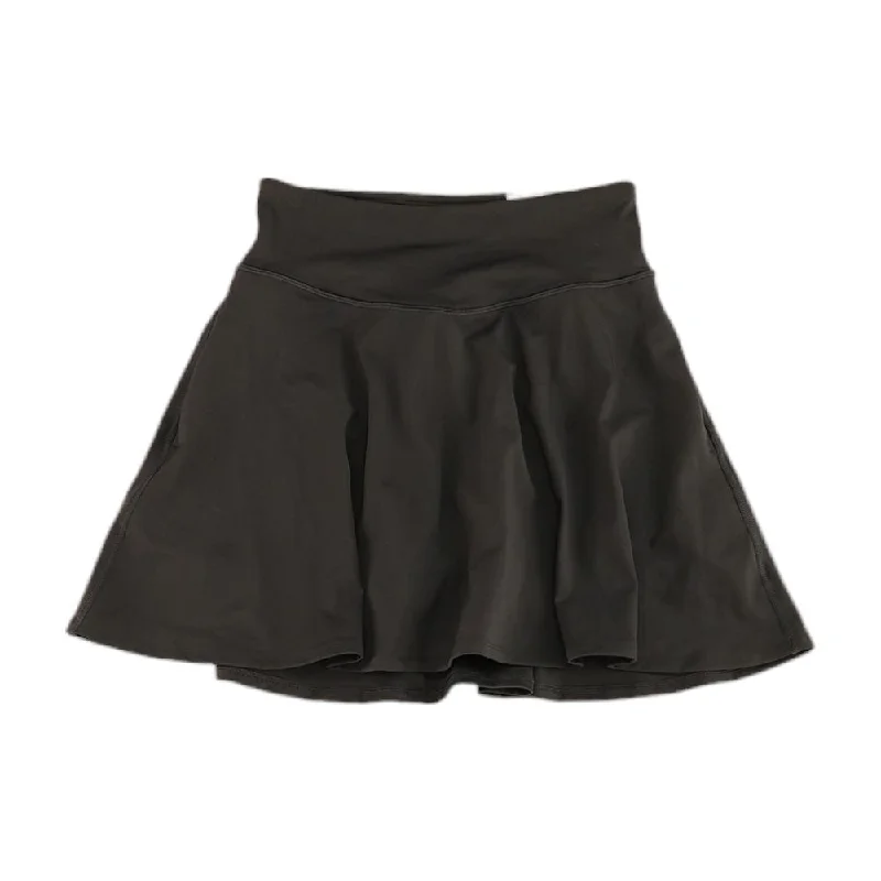 Black Solid Skort Skirt