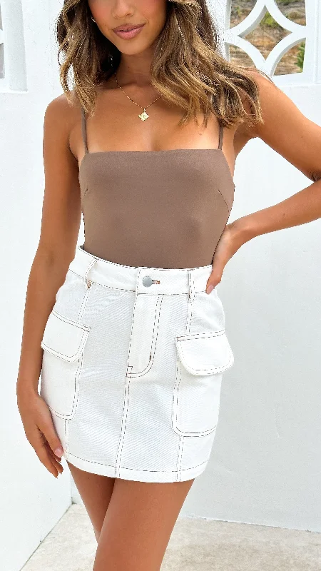 Darcy Mini Skirt - White Denim