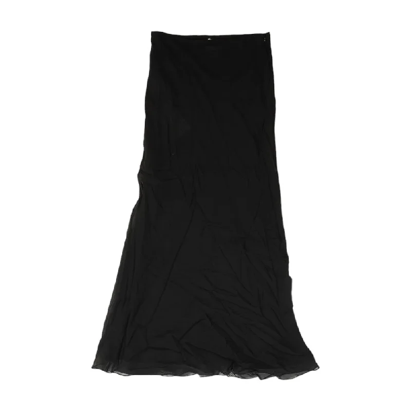 Mauva Silk Chiffon Maxi Skirt in Black