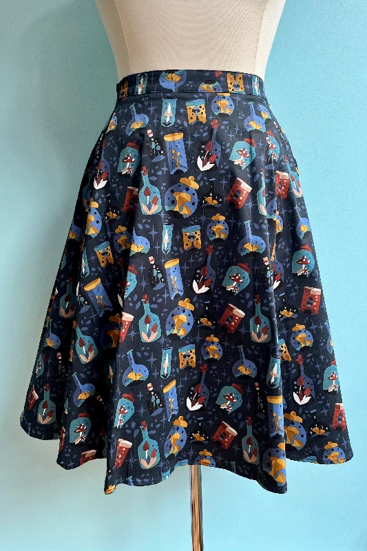 Mushrooms and Potions Full Skirt by Eva Rose