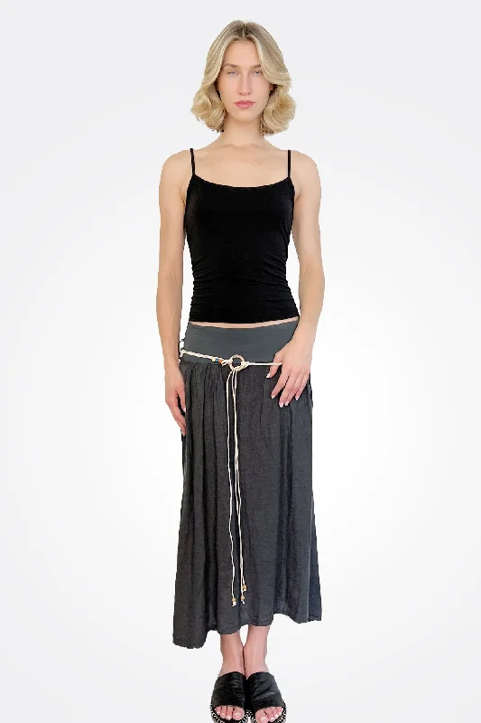 Tie Skirt - Charcoal