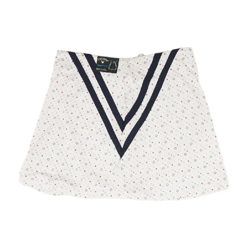 White Graphic Skort Skirt