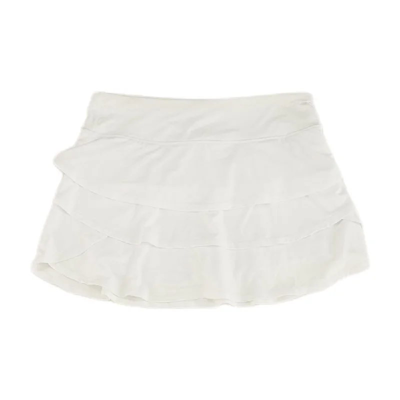 White Solid Skort Skirt