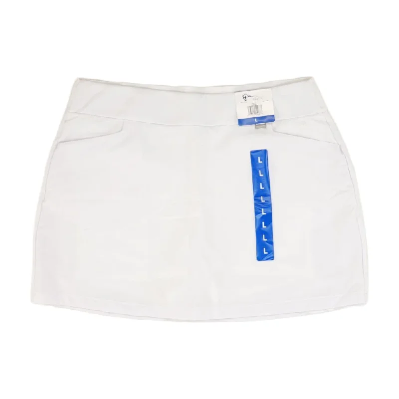 White Solid Skort Skirt