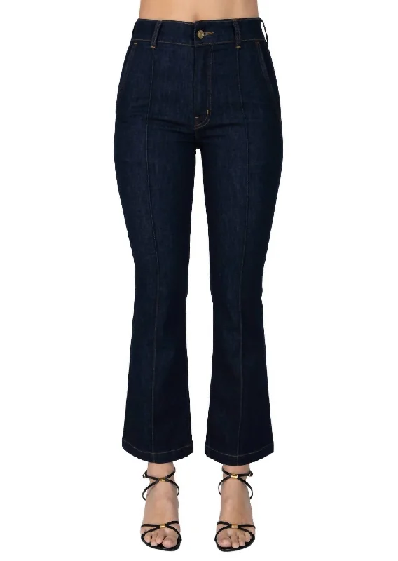 Delilah Tailored Crop Flare Jeans In Park Rinse