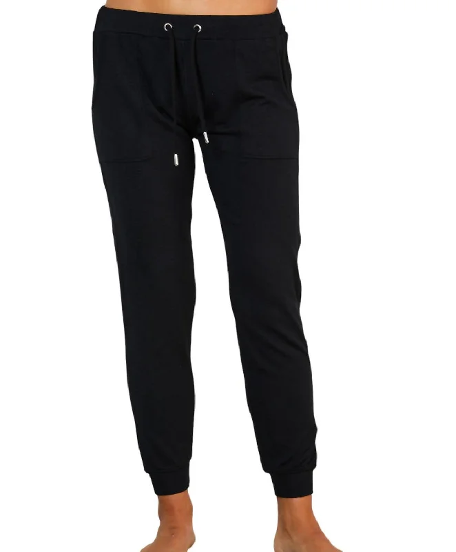 Solid Jogger Pants In Black