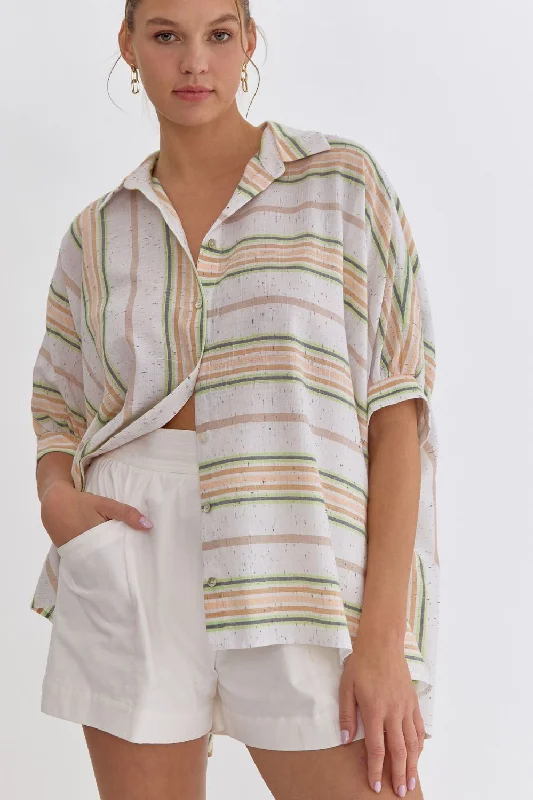 Keep Cool White Stripe Top