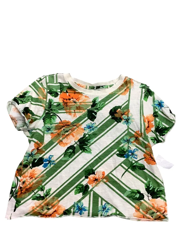 Top Short Sleeve By Anthropologie In Green & Orange, Size: Xs