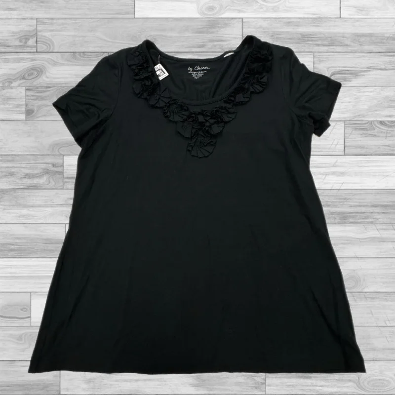 Top Short Sleeve By Chicos In Black, Size: 1x