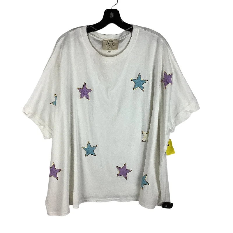 Top Short Sleeve By Fantastic Fawn In White, Size: M