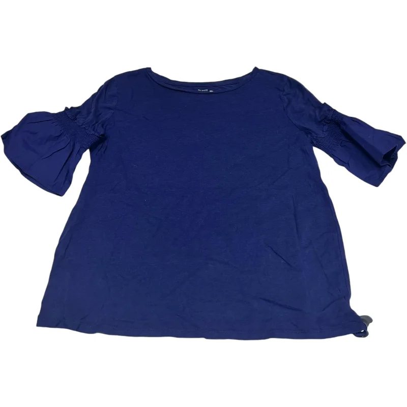 Top Short Sleeve By Loft In Navy, Size: S