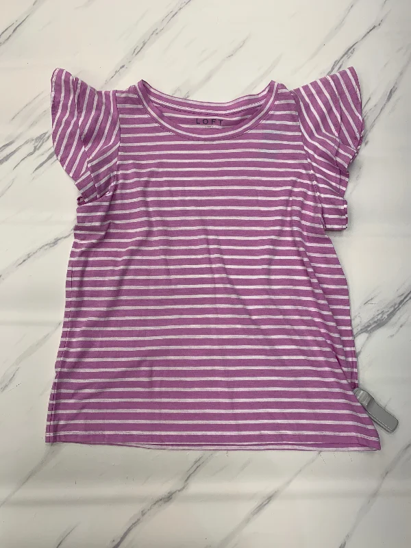 Top Short Sleeve By Loft In Pink, Size: Petite Large